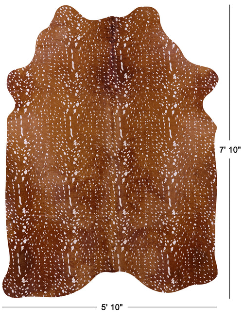 Gazelle Deer Animal Print Natural Cowhide Rug - XX-Large 7' 10
