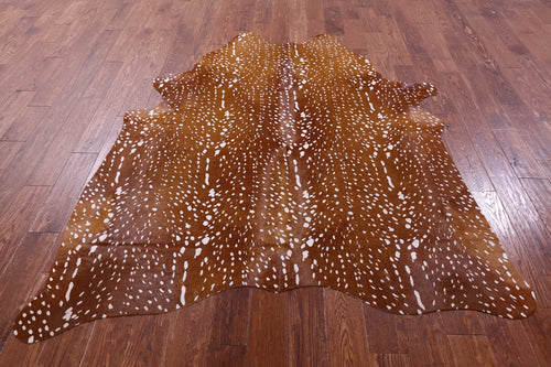 Gazelle Deer Animal Print Natural Cowhide Rug - X-Large 7' 0