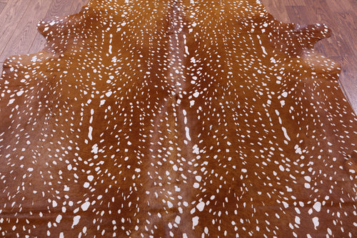 Gazelle Deer Animal Print Natural Cowhide Rug - X-Large 7' 0