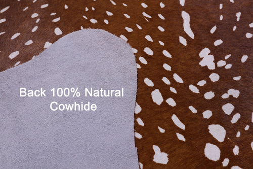 Gazelle Deer Animal Print Natural Cowhide Rug - X-Large 7' 0