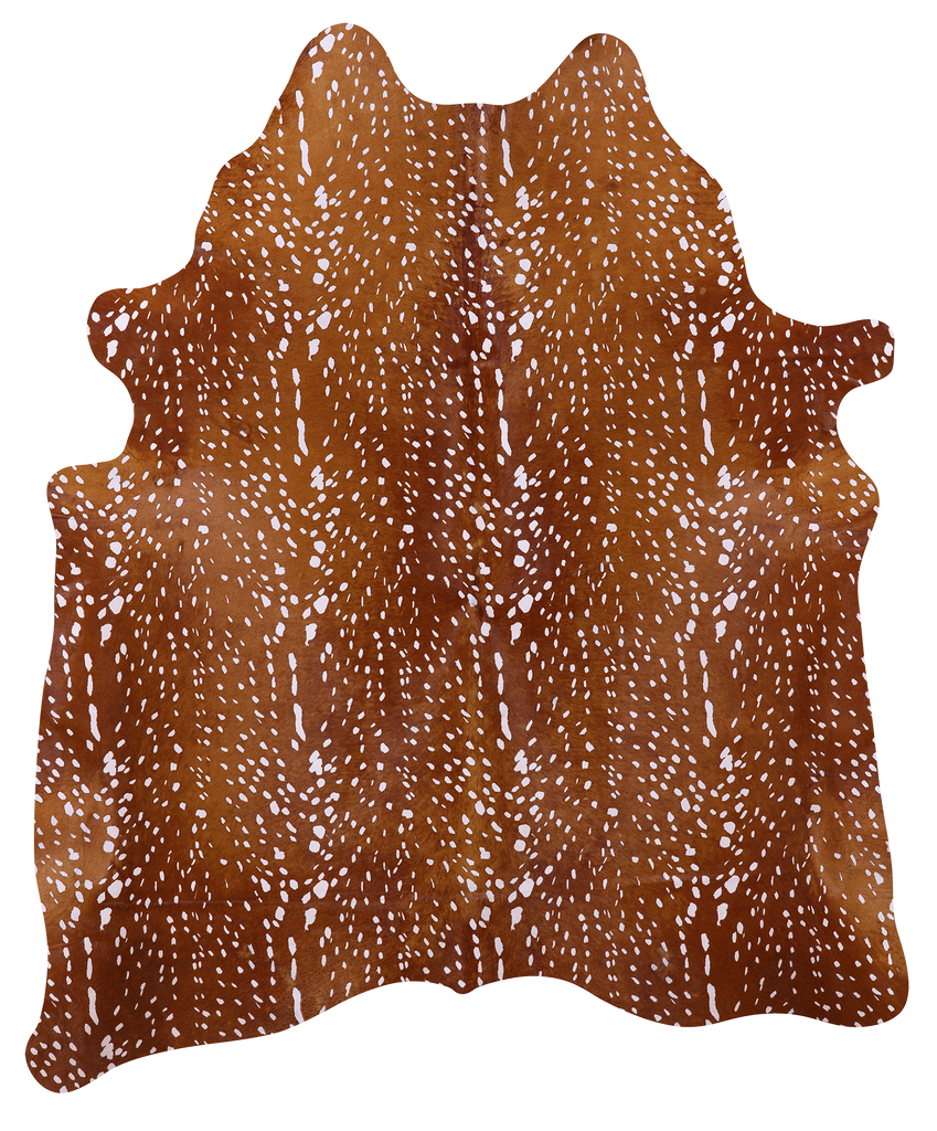 Gazelle Deer Animal Print Natural Cowhide Rug - X-Large 7' 0"H x 5' 10"W