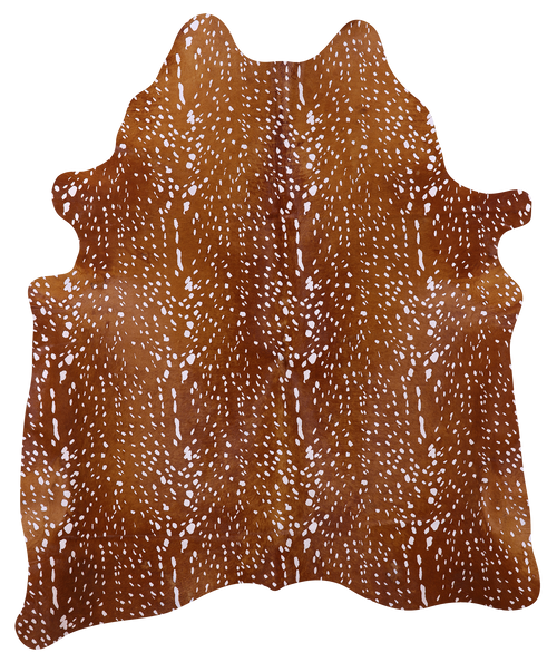 Gazelle Deer Animal Print Natural Cowhide Rug - X-Large 7' 0