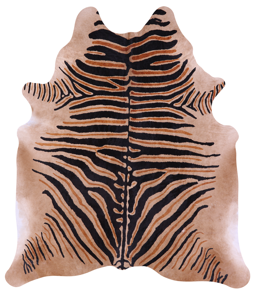 Zebra Animal Print Natural Cowhide Rug - XX-Large 7' 9"H x 6' 7"W