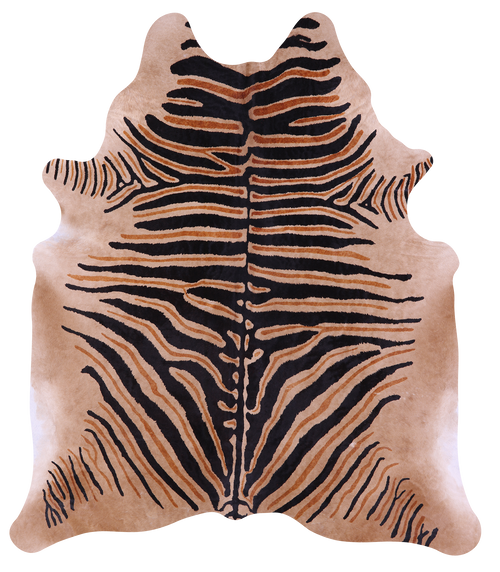 Zebra Animal Print Natural Cowhide Rug - XX-Large 7' 9