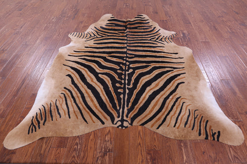 Zebra Animal Print Natural Cowhide Rug - XX-Large 7' 9