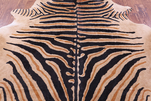 Zebra Animal Print Natural Cowhide Rug - XX-Large 7' 9