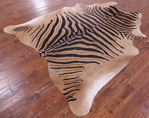 Zebra Animal Print Natural Cowhide Rug - XX-Large 7' 9