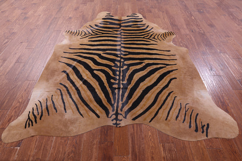 Zebra Animal Print Natural Cowhide Rug - XX-Large 7' 10
