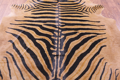 Zebra Animal Print Natural Cowhide Rug - XX-Large 7' 10
