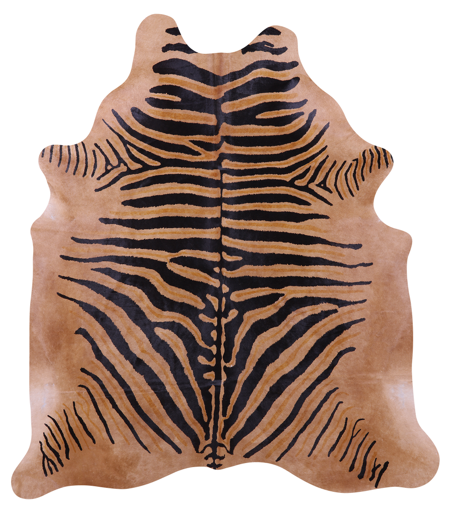Zebra Animal Print Natural Cowhide Rug - XX-Large 7' 10"H x 6' 10"W