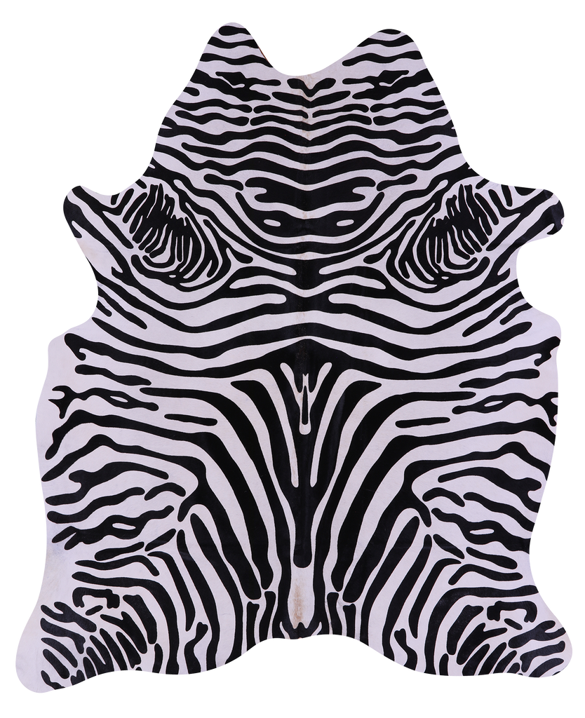 Zebra Animal Print Natural Cowhide Rug - XX-Large 7' 9"H x 6' 4"W