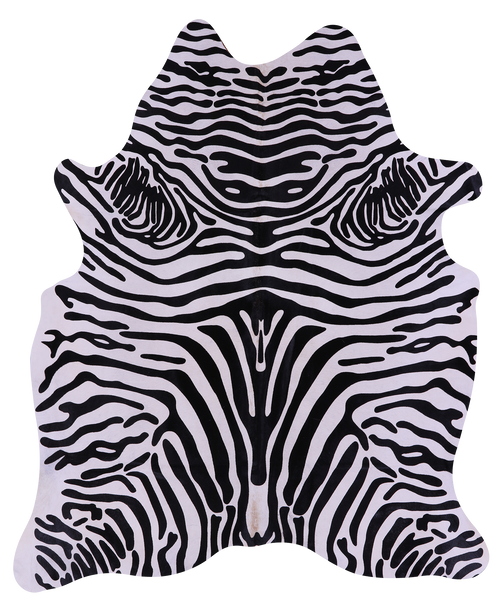Zebra Animal Print Natural Cowhide Rug - XX-Large 7' 9