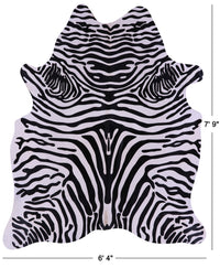 Thumbnail for Zebra Animal Print Natural Cowhide Rug - XX-Large 7' 9
