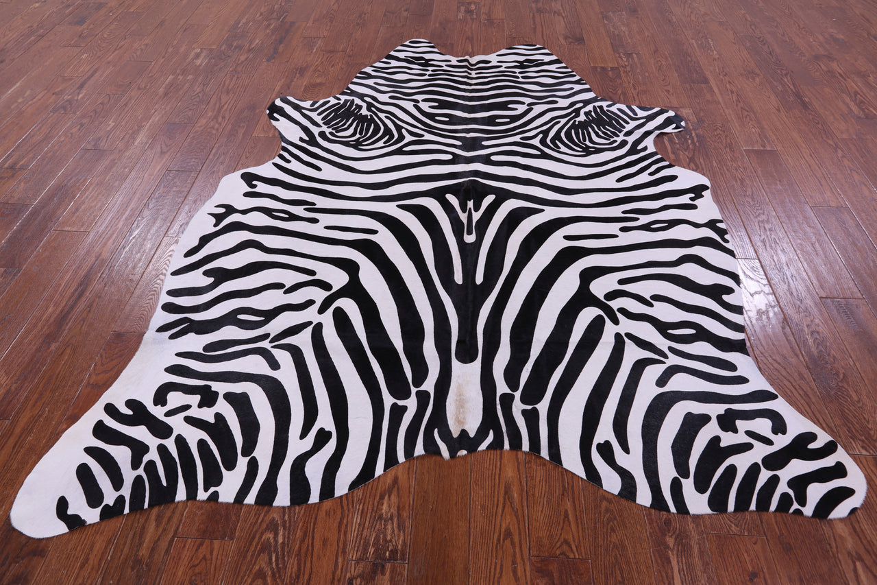 Zebra Animal Print Natural Cowhide Rug - XX-Large 7' 9"H x 6' 4"W