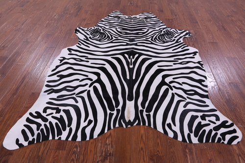 Zebra Animal Print Natural Cowhide Rug - XX-Large 7' 9