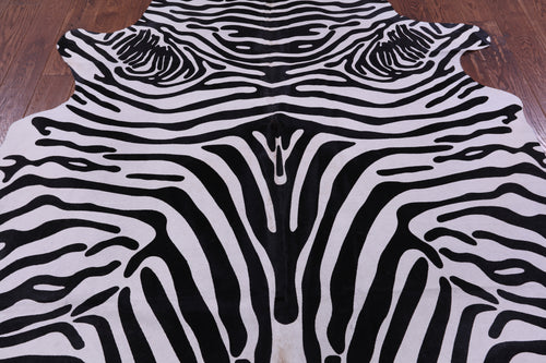 Zebra Animal Print Natural Cowhide Rug - XX-Large 7' 9