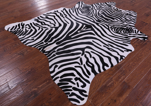 Zebra Animal Print Natural Cowhide Rug - XX-Large 7' 9