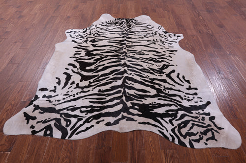 Tiger Animal Print Natural Cowhide Rug - X-Large 7' 5
