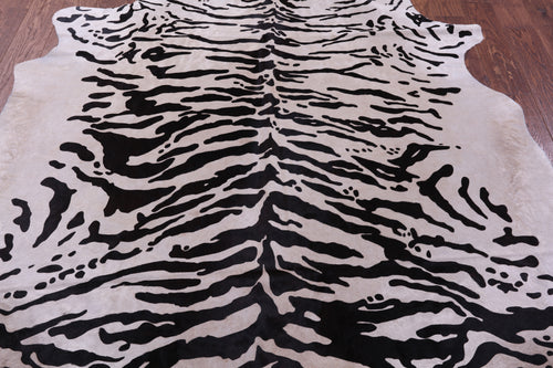 Tiger Animal Print Natural Cowhide Rug - X-Large 7' 5