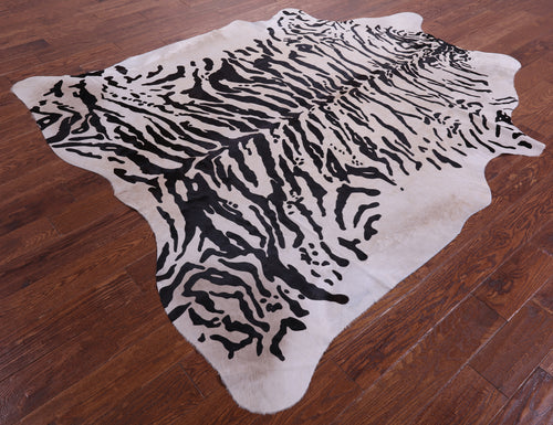 Tiger Animal Print Natural Cowhide Rug - X-Large 7' 5