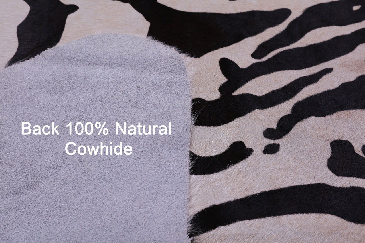 Tiger Animal Print Natural Cowhide Rug - X-Large 7' 5"H x 6' 5"W
