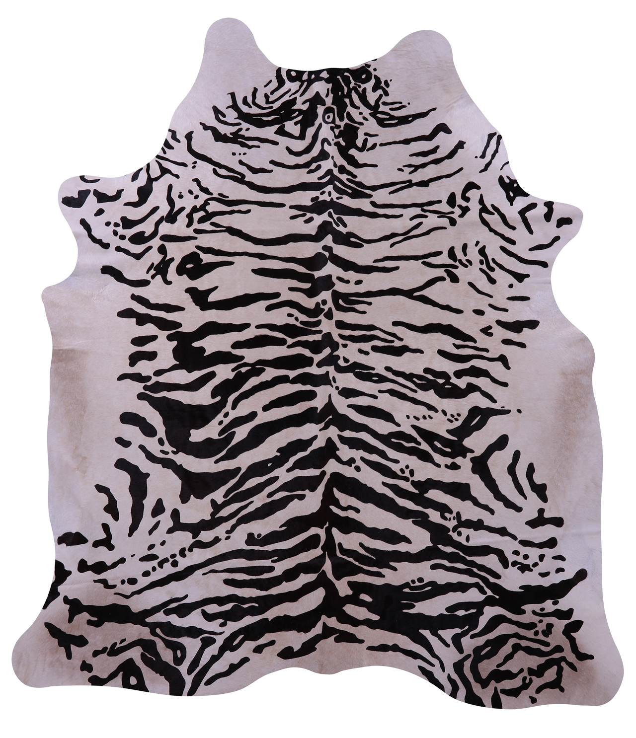 Tiger Animal Print Natural Cowhide Rug - X-Large 7' 5"H x 6' 5"W