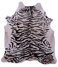 Thumbnail for Tiger Animal Print Natural Cowhide Rug - X-Large 7' 5