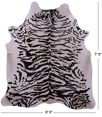 Thumbnail for Tiger Animal Print Natural Cowhide Rug - X-Large 7' 5