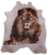 Lion Printed Natural Cowhide Rug - X-Large 7' 4"H x 6' 5"W