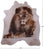 Lion Printed Natural Cowhide Rug - X-Large 7' 4"H x 6' 5"W