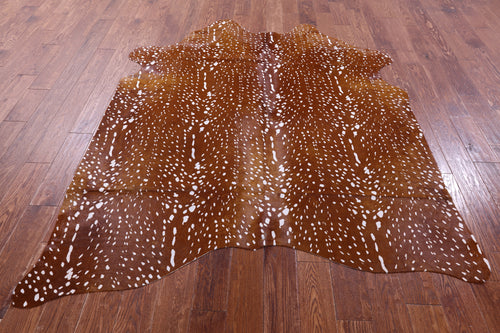 Gazelle Deer Animal Print Natural Cowhide Rug - X-Large 7' 2