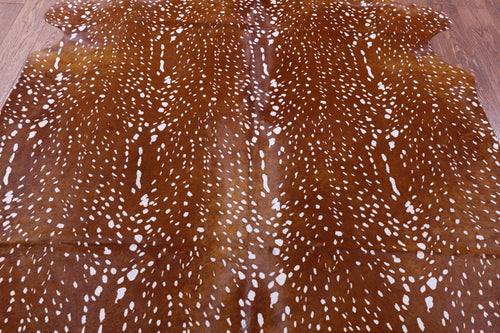 Gazelle Deer Animal Print Natural Cowhide Rug - X-Large 7' 2
