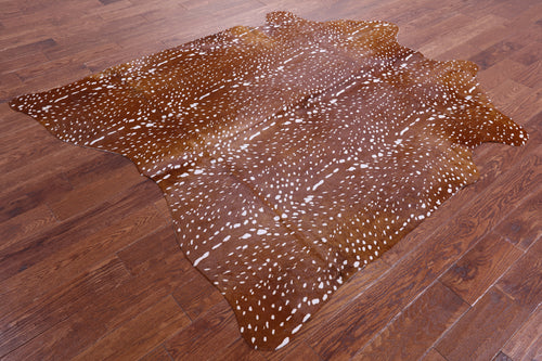 Gazelle Deer Animal Print Natural Cowhide Rug - X-Large 7' 2