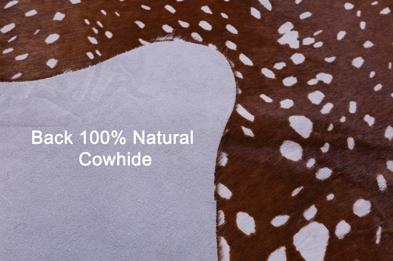 Gazelle Deer Animal Print Natural Cowhide Rug - X-Large 7' 2"H x 5' 9"W