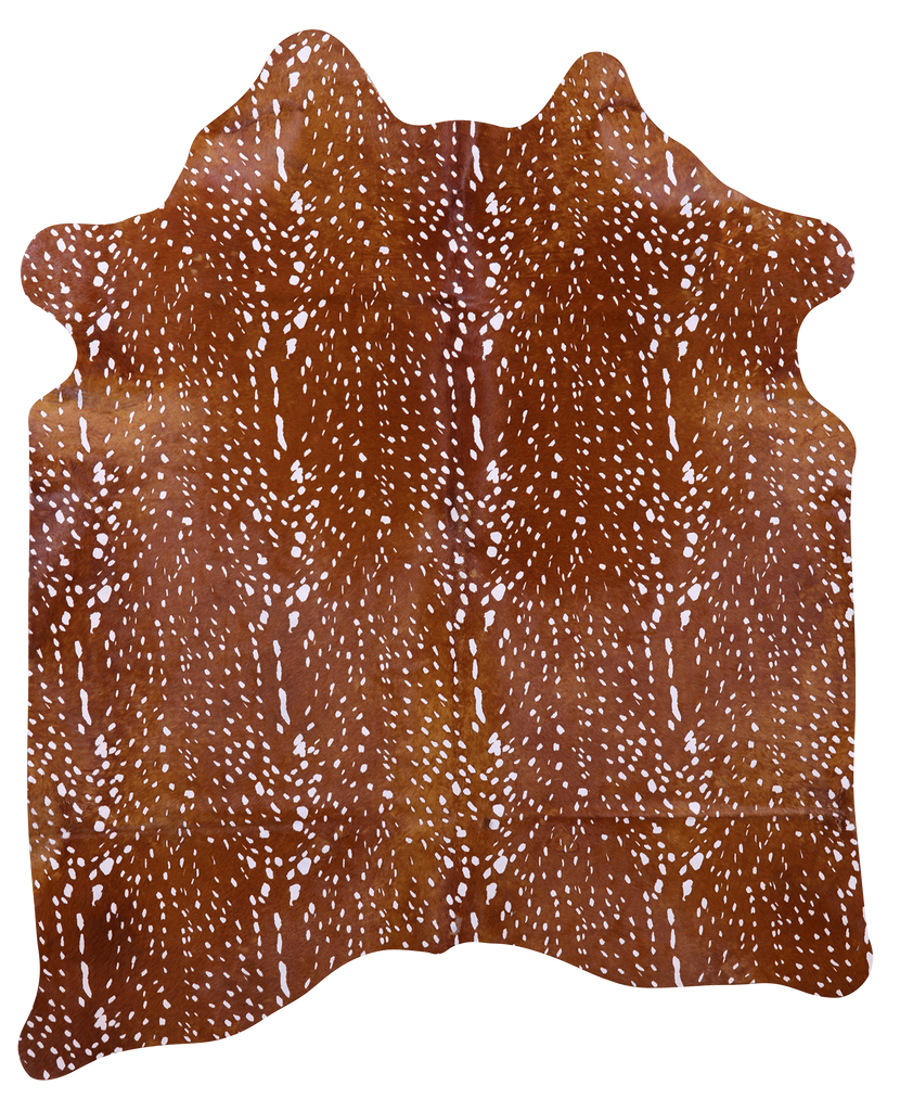 Gazelle Deer Animal Print Natural Cowhide Rug - X-Large 7' 2"H x 5' 9"W