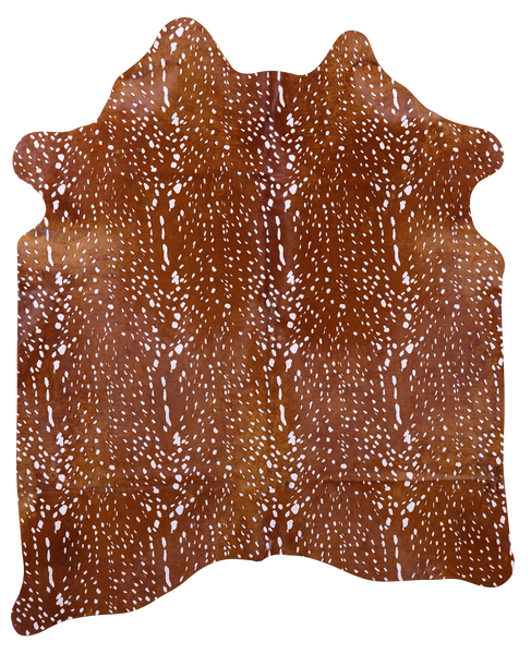 Gazelle Deer Animal Print Natural Cowhide Rug - X-Large 7' 2"H x 5' 9"W