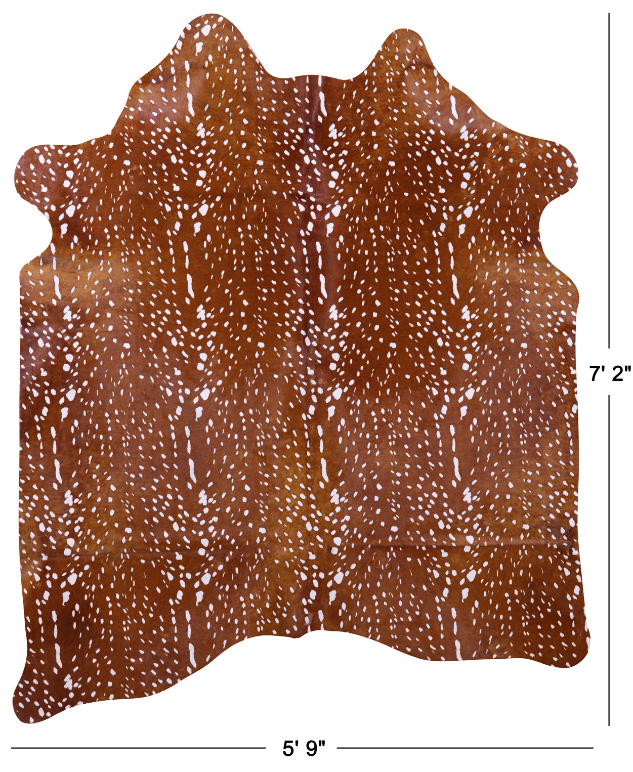 Gazelle Deer Animal Print Natural Cowhide Rug - X-Large 7' 2"H x 5' 9"W