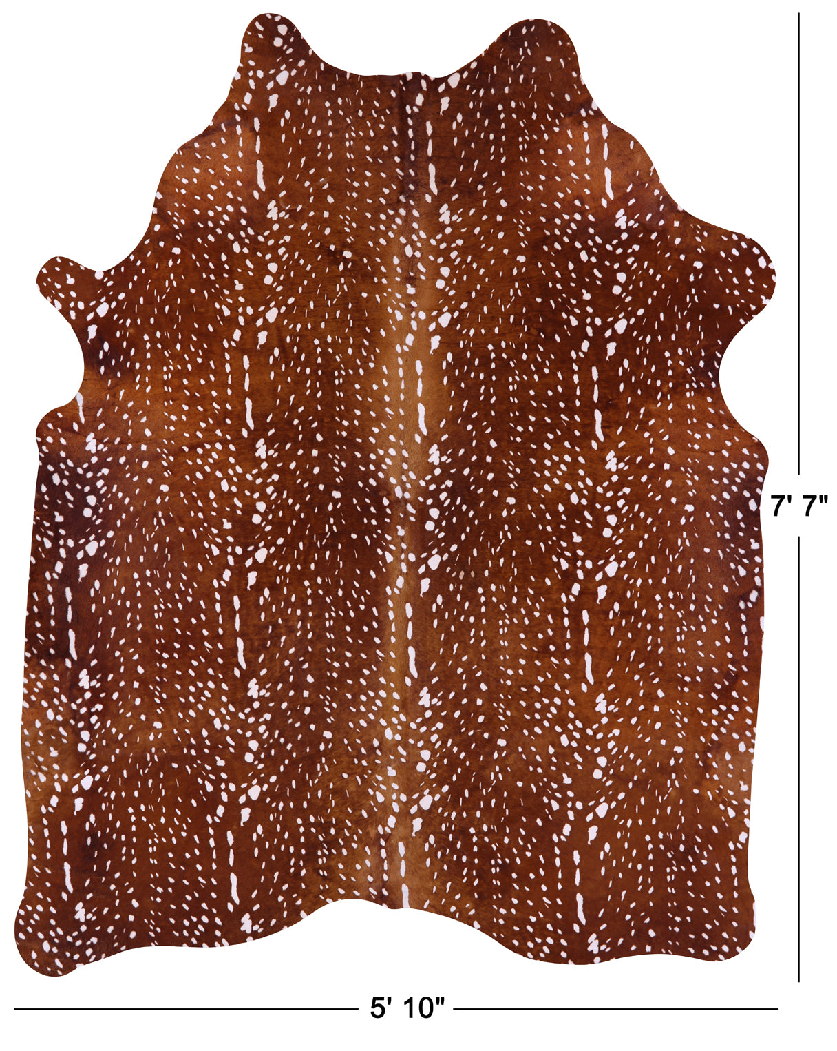 Gazelle Deer Animal Print Natural Cowhide Rug - X-Large 7' 7"H x 5' 10"W