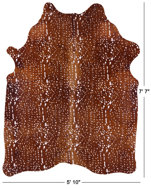 Gazelle Deer Animal Print Natural Cowhide Rug - X-Large 7' 7