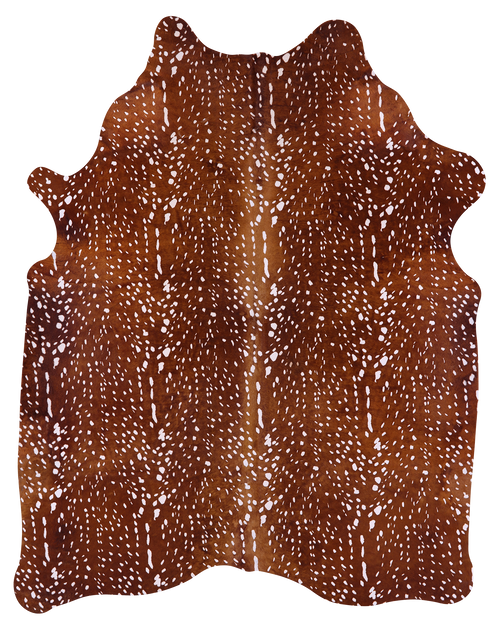 Gazelle Deer Animal Print Natural Cowhide Rug - X-Large 7' 7