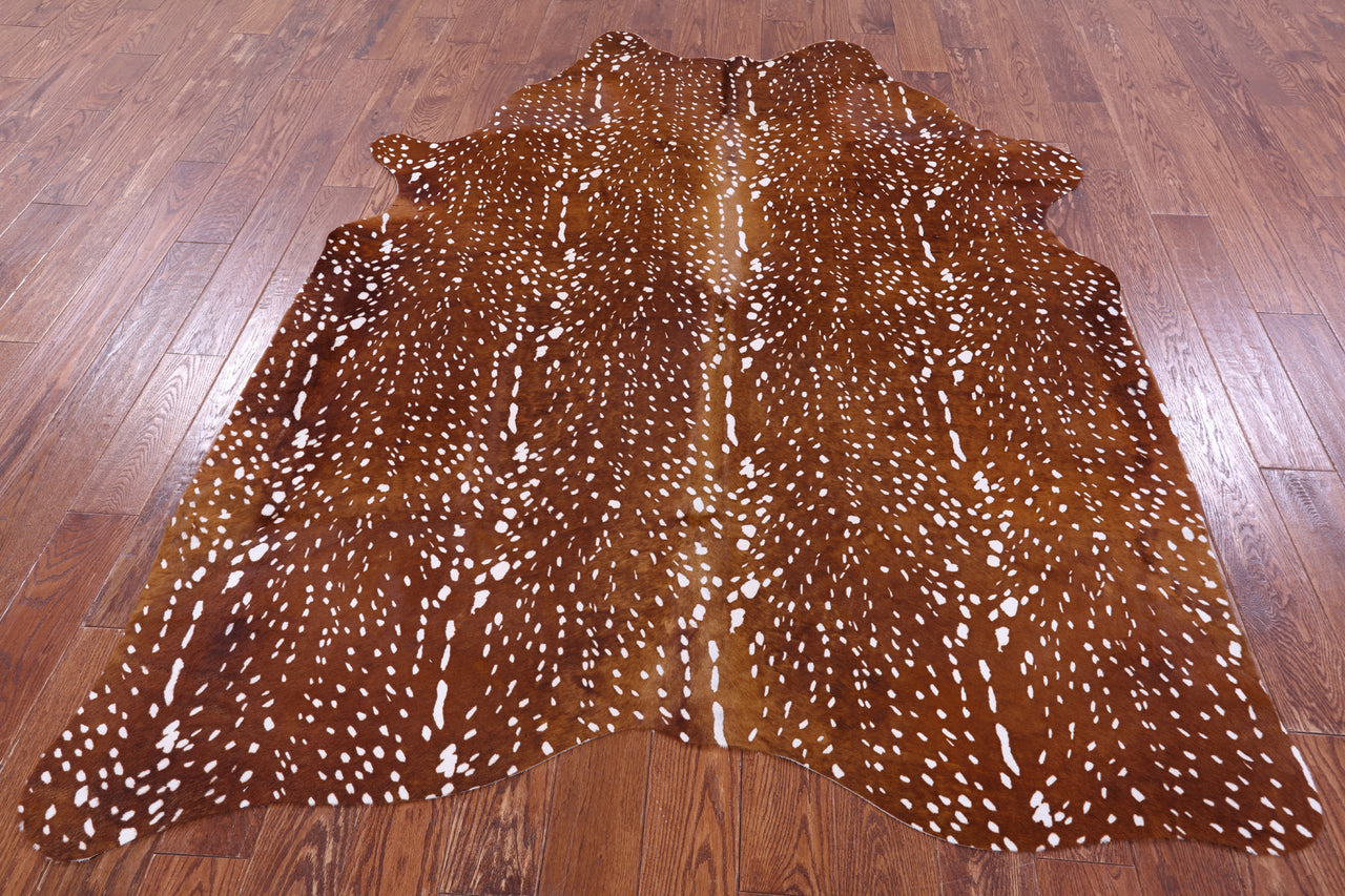Gazelle Deer Animal Print Natural Cowhide Rug - X-Large 7' 7"H x 5' 10"W