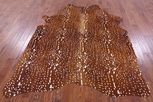 Gazelle Deer Animal Print Natural Cowhide Rug - X-Large 7' 7