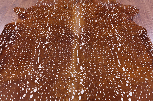 Gazelle Deer Animal Print Natural Cowhide Rug - X-Large 7' 7