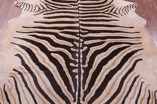 Zebra Animal Print Natural Cowhide Rug - XX-Large 7' 9