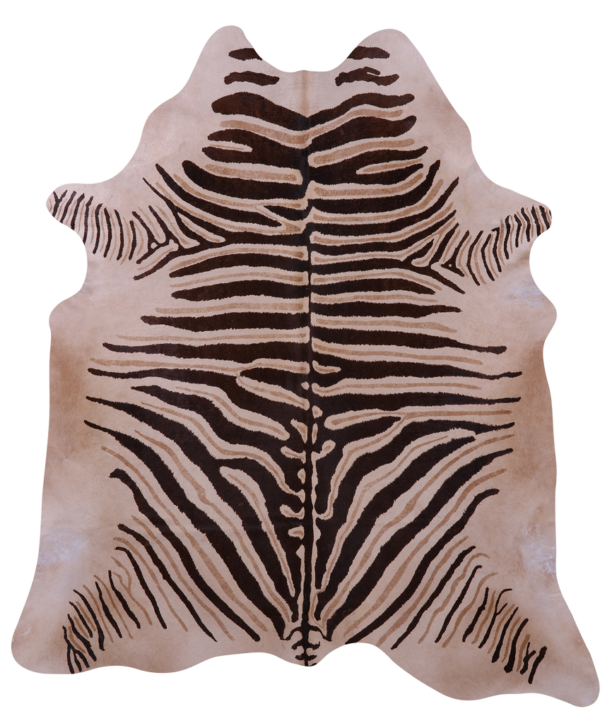 Zebra Animal Print Natural Cowhide Rug - XX-Large 7' 9"H x 6' 9"W