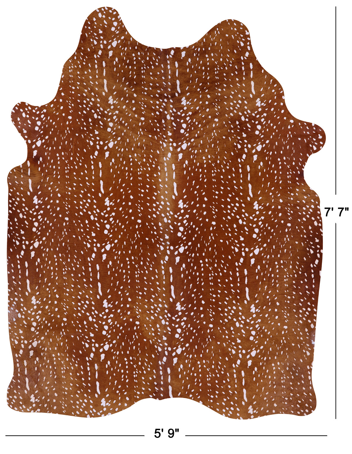 Gazelle Deer Animal Print Natural Cowhide Rug - X-Large 7' 7"H x 5' 9"W