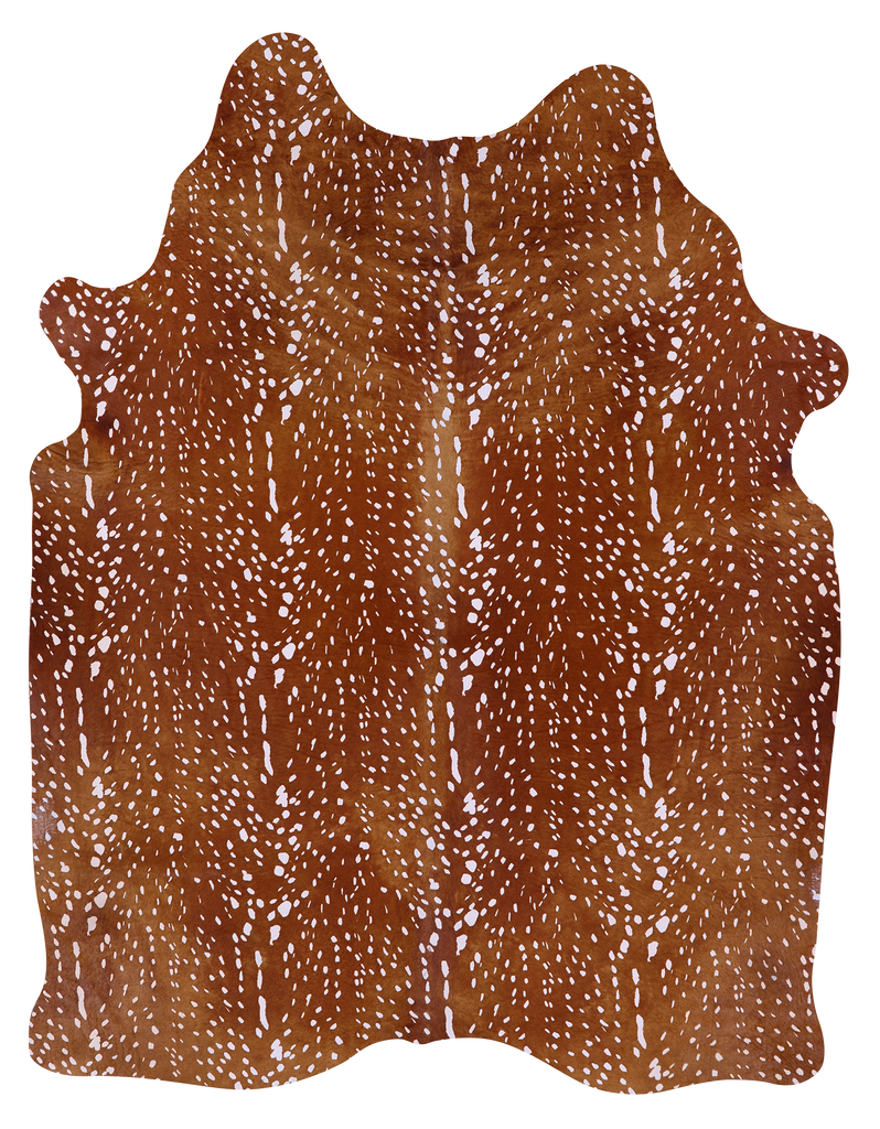 Gazelle Deer Animal Print Natural Cowhide Rug - X-Large 7' 7"H x 5' 9"W