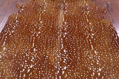 Gazelle Deer Animal Print Natural Cowhide Rug - X-Large 7' 7