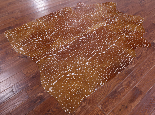 Gazelle Deer Animal Print Natural Cowhide Rug - X-Large 7' 7