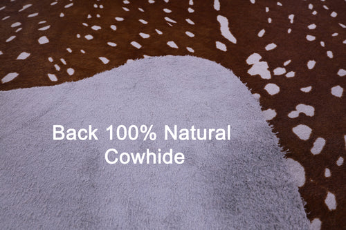 Gazelle Deer Animal Print Natural Cowhide Rug - X-Large 7' 7